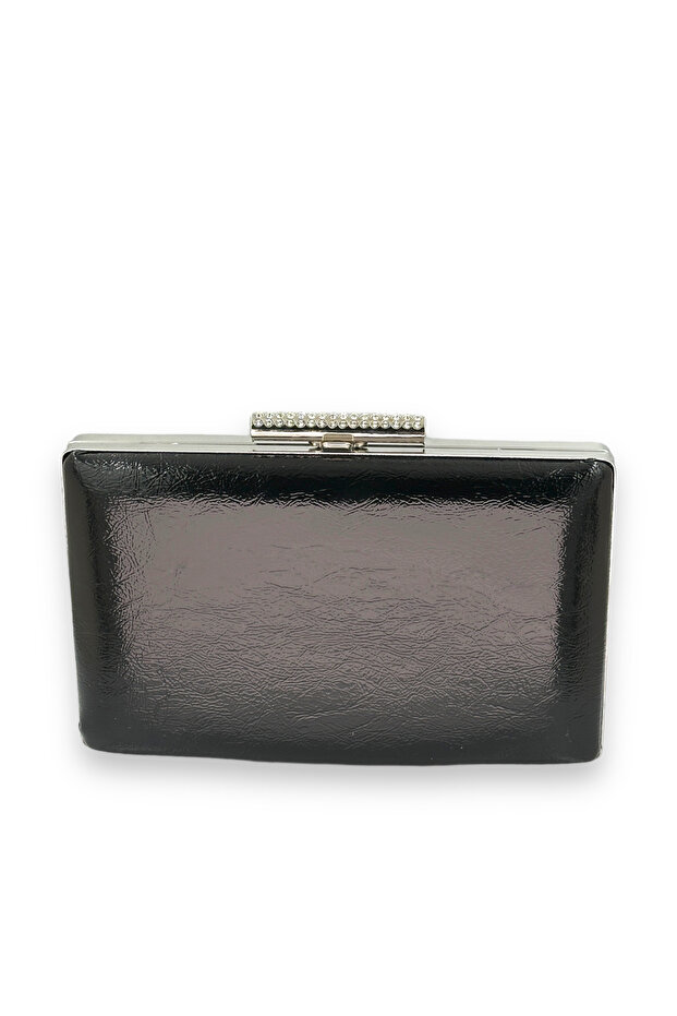 Black Wrinkled Patent Leather Evening Bag Evening Bag Henna Bag