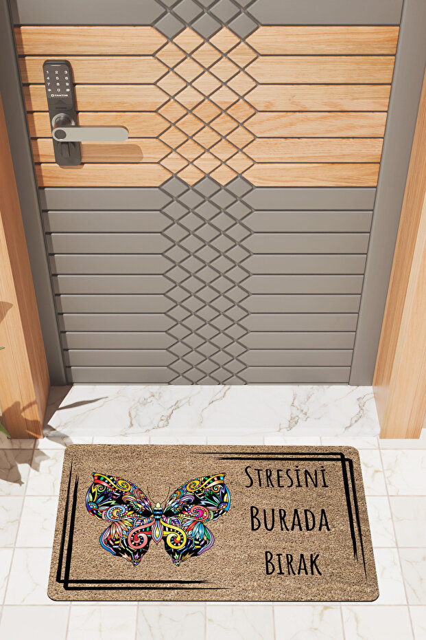 Modern Digital Printing Colorful Butterfly Stress-Free Door Mat