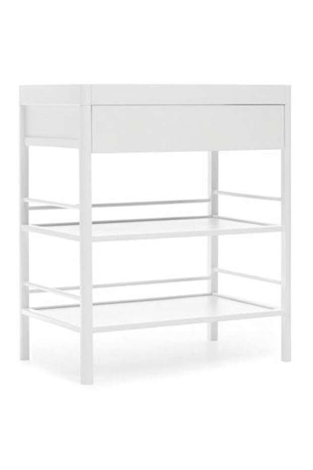 - طاولة تغيير حفاضات الأطفال - بيضاء - 1