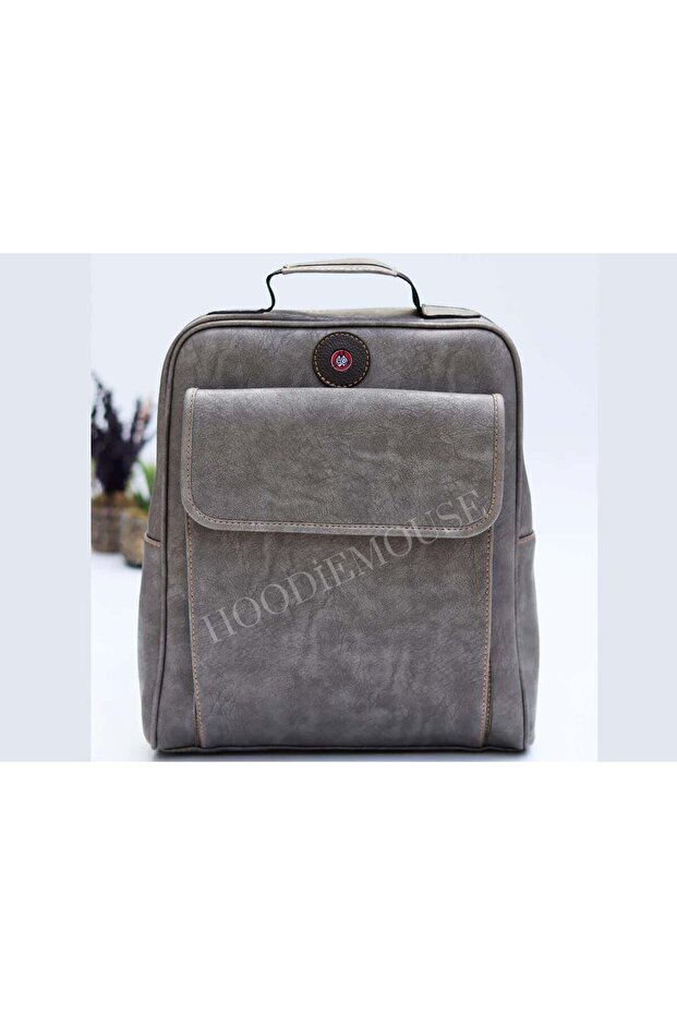 Simple Pattern Unisex Bag Can Be Used as Both Backpack and Crossbody Bag, Ethnic Bohemian Style - Gray