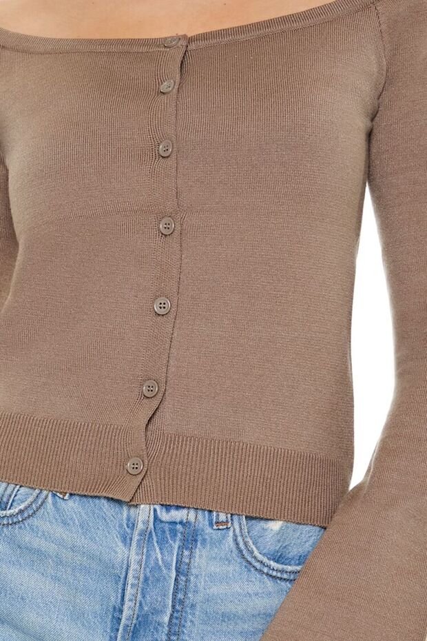 Düşük Omuz Triko Hırka - 3