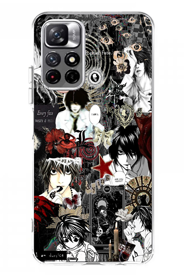 جراب من السيليكون الشفاف بتصميم Death Note Collage متوافق مع Redmi 10 2022 - 1