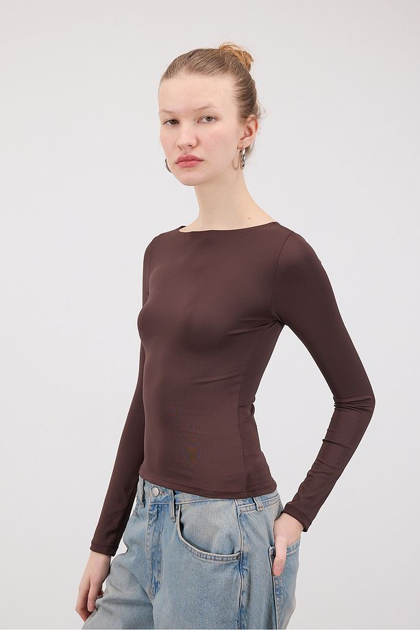 Bisiklet Yaka Uzun Kollu Basic Bluz B0252-J2 - 5