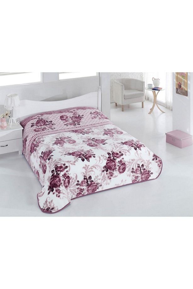 Polyester Tek Kişilik Gül Kurusu Battaniye - 2