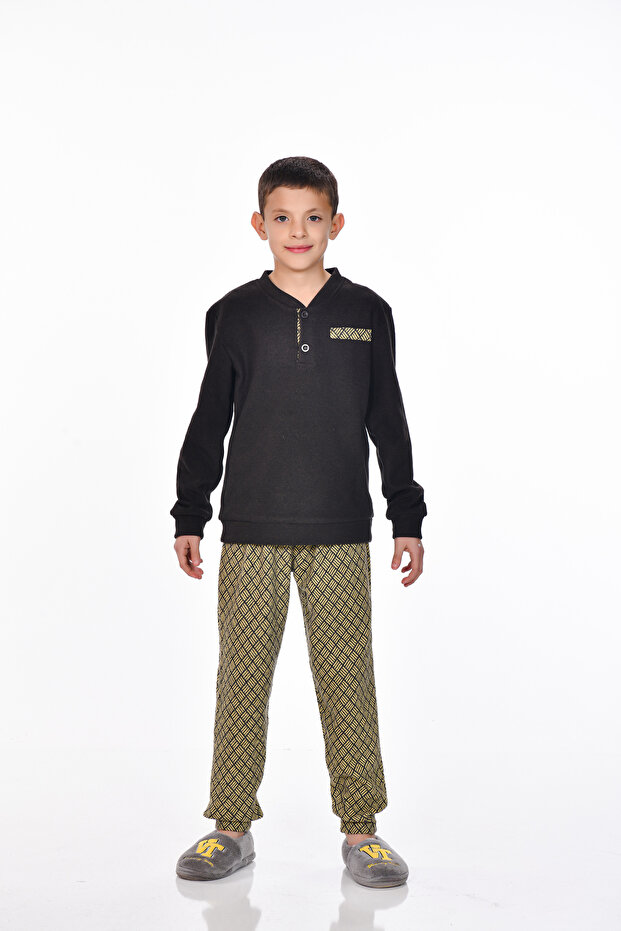 Boy's Cotton Winter Pajamas Set with Father-Son Combination