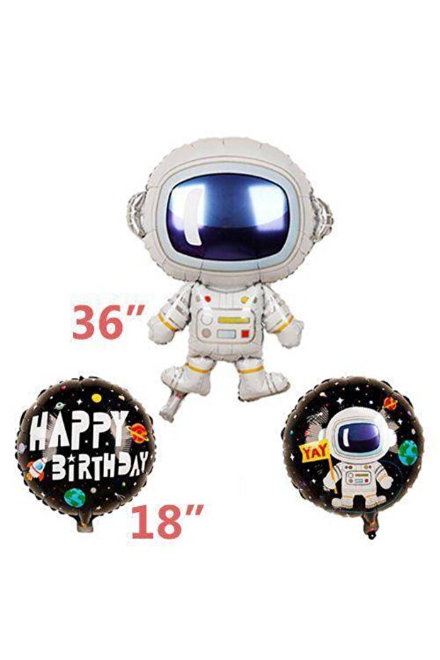 Space Themed Astronaut Foil Balloon Set of 3