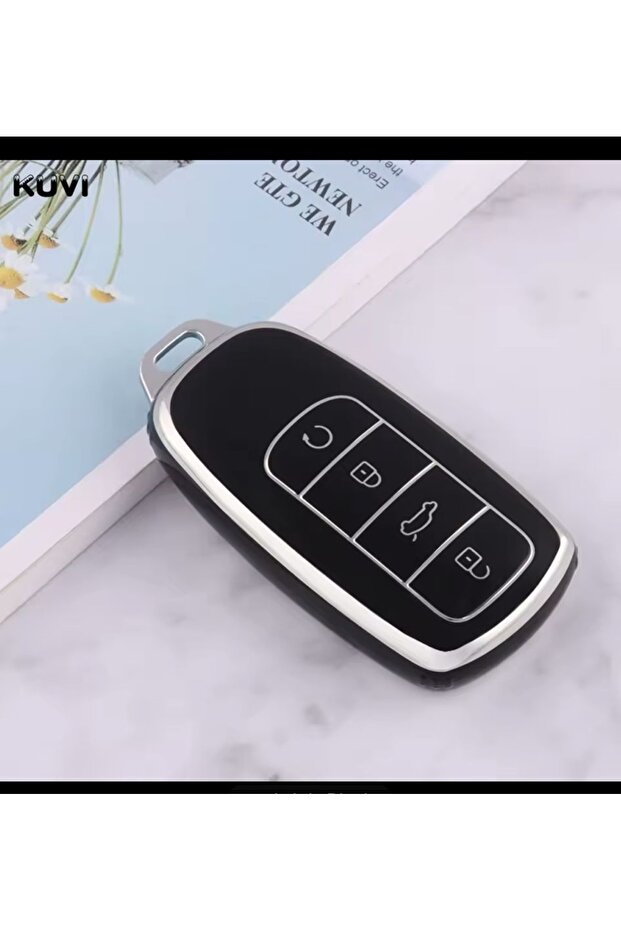 حافظة مفاتيح Jaecoo باللون الأسود والفضي - 4