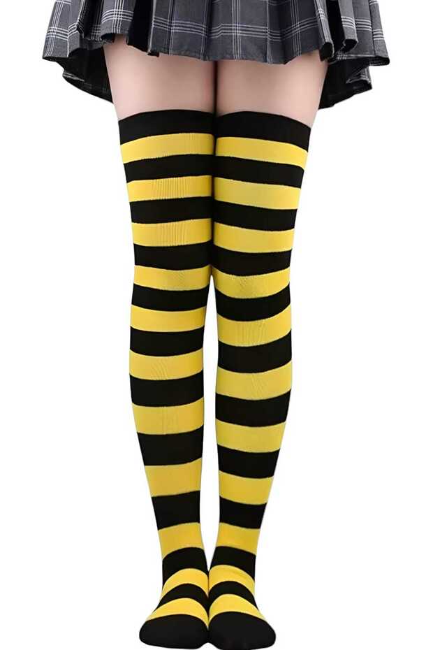 Cotton Striped Knee High Socks