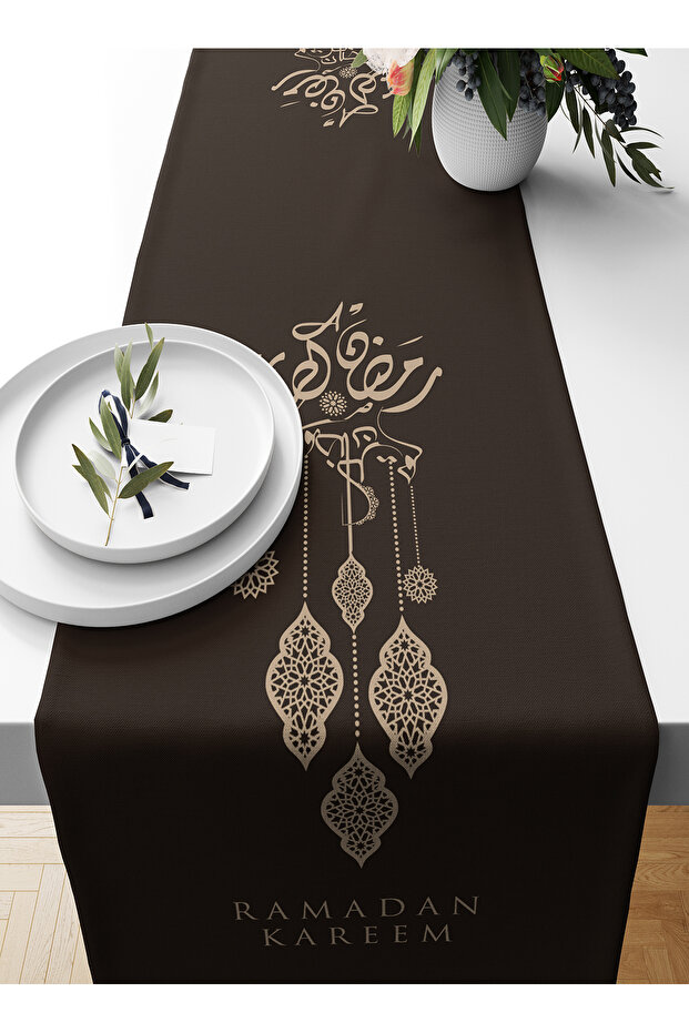 مفرش طاولة بطبعة رقمية من مجموعة رمضان، مقاس 140×40 سم