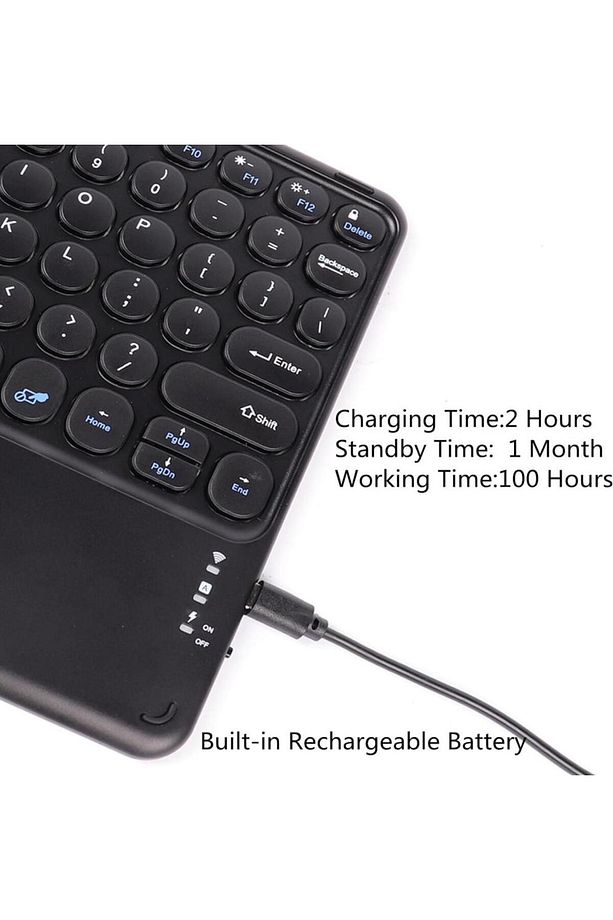 lenova Tab uyumlu P11 ZABL0042TR 11.5" Uyumlu Kablosuz Bluetooth Şarjlı TouchPad'li Klavye Mouse - 5