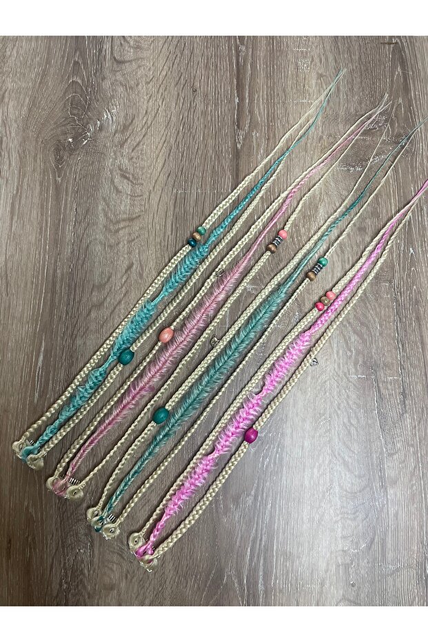 12 Pack Mix Braided Snap Buckle 50cm - Platinum & Pink & Aqua Green