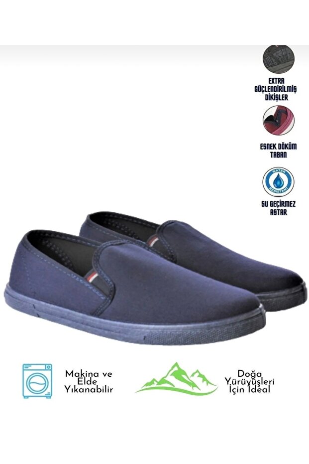 Navy Blue Unisex Woven Linen Shoes