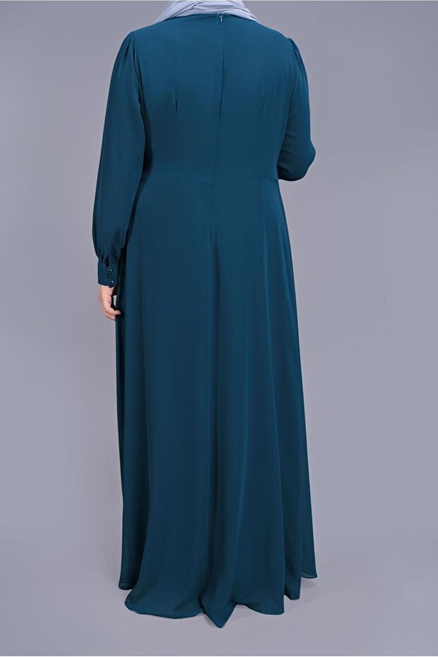 PULLU İŞLEMELİ ABİYE ELBİSE 52788 - 3