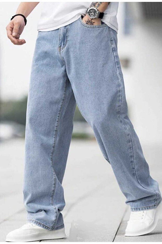 Men's Acid Washed Denim Fabric Trousers Md 120