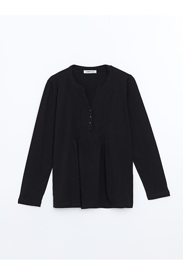 Lcw Grace Black Leak Neck Women's Blouse