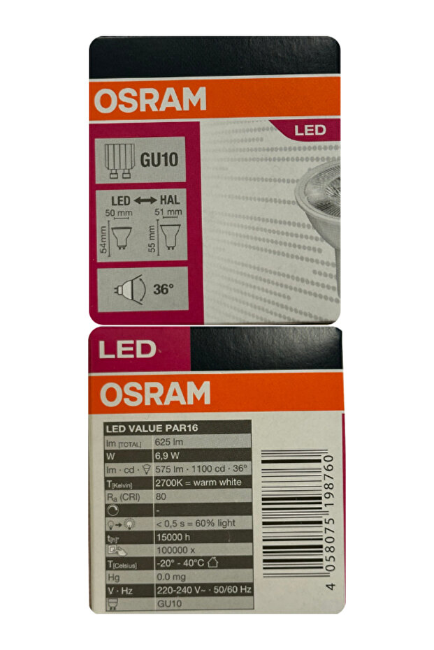 (10 Adet) Osram 6.9W (80W) 2700K (Sarı Işık) GU10 Duylu Led Spot Ampul - 4