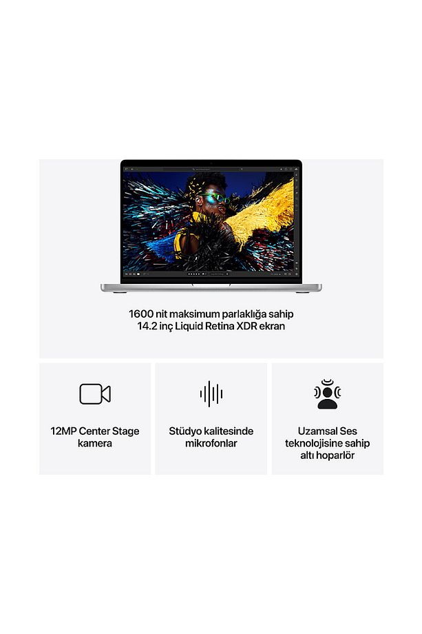 MW2X3TU/A/Macbook Pro/Apple M4 İşlemci/10 Çekirdek CPU-10 Çekirdek GPU/16GB RAM/1TB SSD/14.2"/ - 5