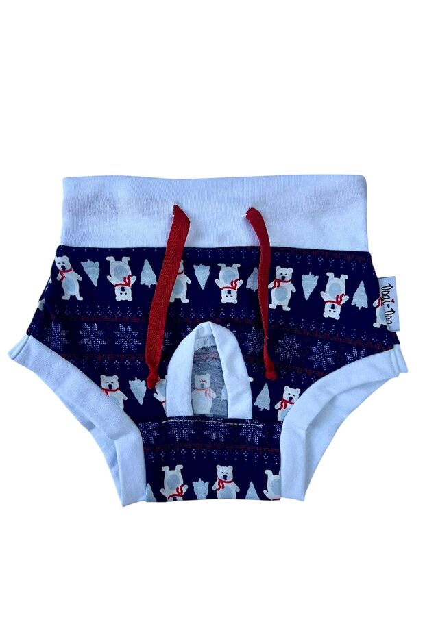 Small Breed White Bear Dog Menstrual Underwear (0.5-15kg)