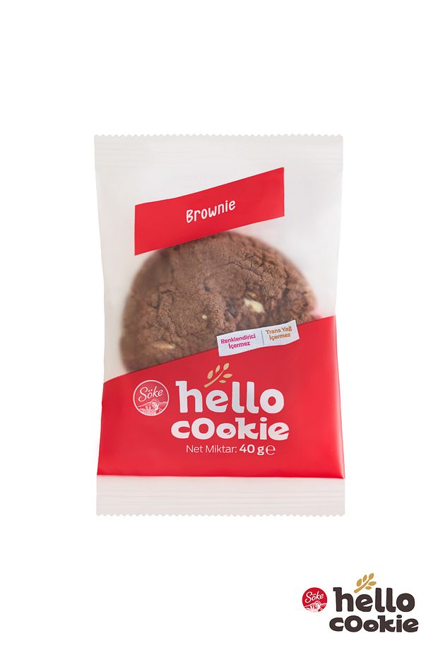 Hello Cookie Brownie Cookie Kurabiye Çikolata Parçacıklı 40gr X 20 Adet Avantajlı Paket - 2