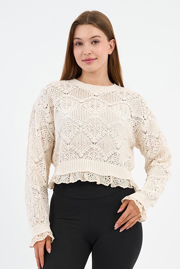 DANTEL ŞERİTLİ TRİKO KAZAK (A92458-S) - 3