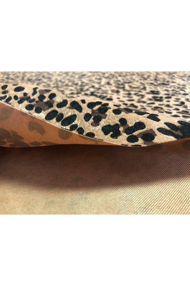 0.50 cm Tüylü Leopar Suni Deri Kumaş- Ayakkabı Çanta Kendin Yap ve Hobi Projeleri için Lüks Malzeme - 3