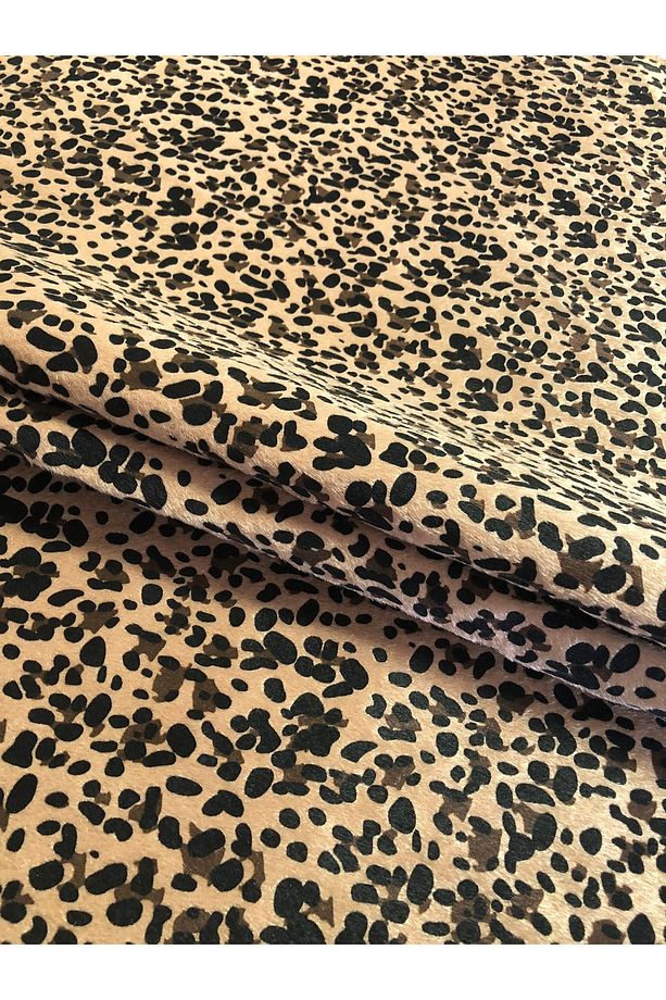 0.50 cm Tüylü Leopar Suni Deri Kumaş- Ayakkabı Çanta Kendin Yap ve Hobi Projeleri için Lüks Malzeme - 5