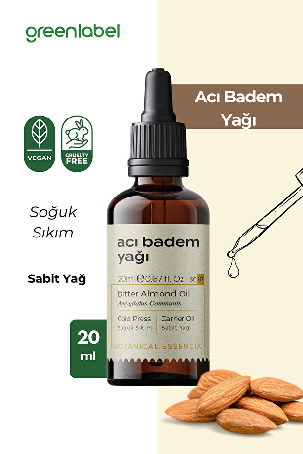 Bitter Almond Oil Cold Pressed 100% Natural and Pure 20ml