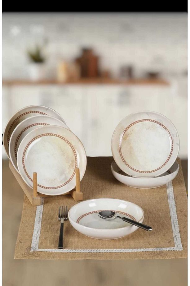 yemek tabağı 6 adet 18 cm parlak - 1