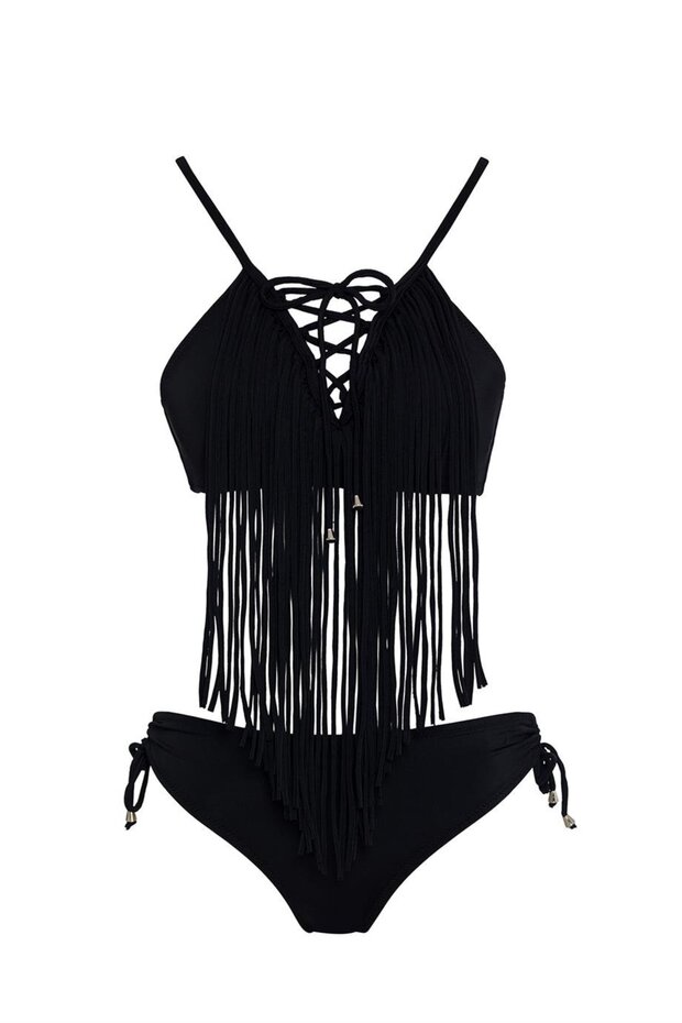 Püsküllü Üçgen Bikini Takım - 1