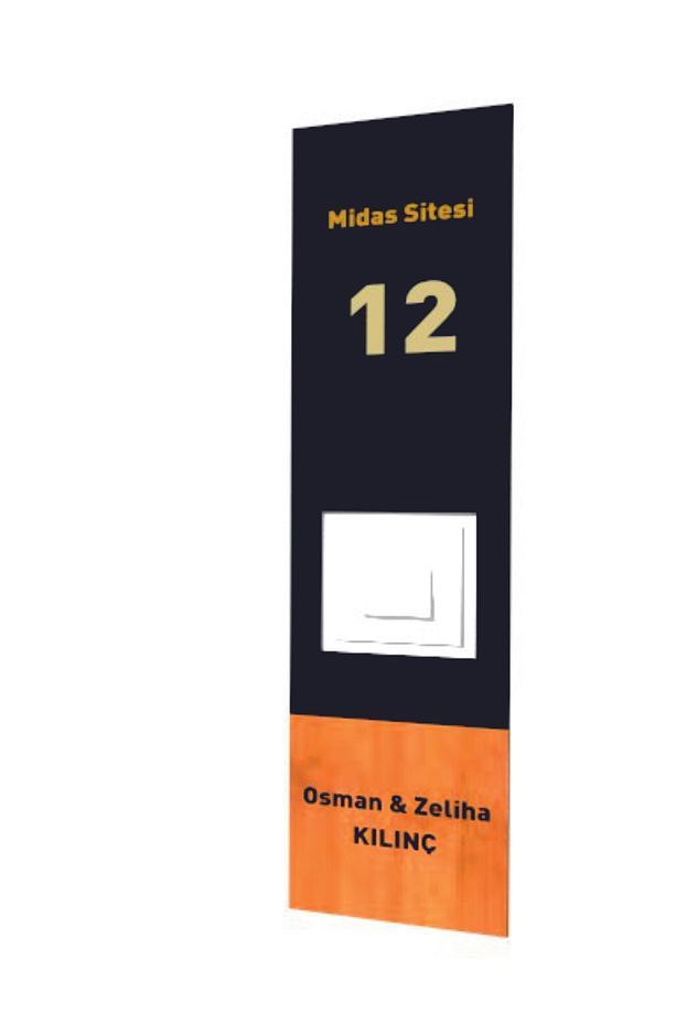 Kişiye Özel Isimli Dekoratif Kapı Numarası Siyah-Ahşap - 2