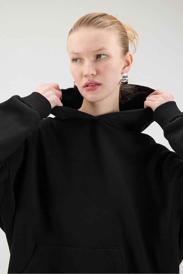 Kapüşonlu Şardonlu Basic Sweatshirt S1596-K5 - 2