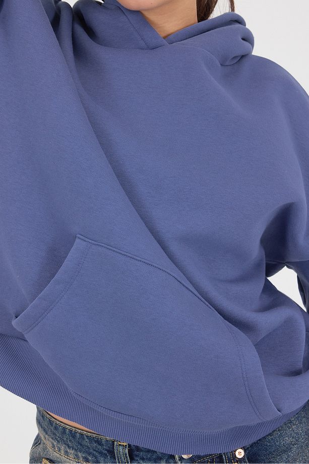 Kapüşonlu Şardonlu Basic Sweatshirt S1596-k5 - 3