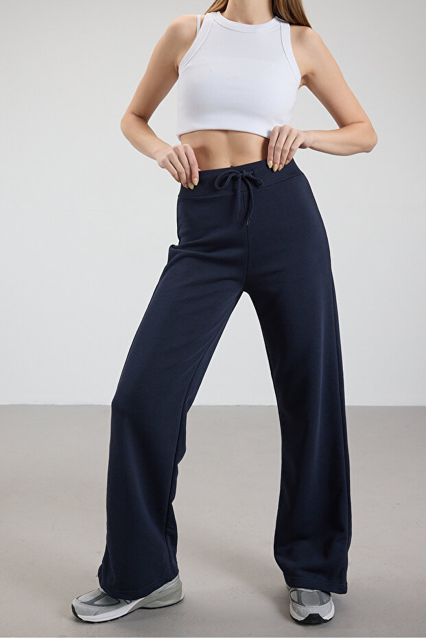 Addax Beli Lastikli Wide Leg Eşofman Eşf10308-p10