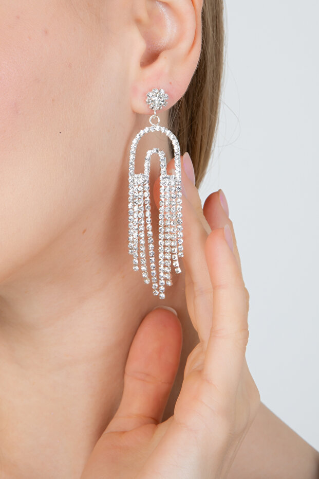 Women's Dangle Zircon Stone Trendy Earrings Model Wedding Engagement Special Day Sparkling