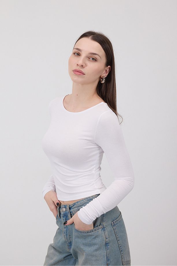Uzun Kollu Basic Bluz B1605-S4 - 5