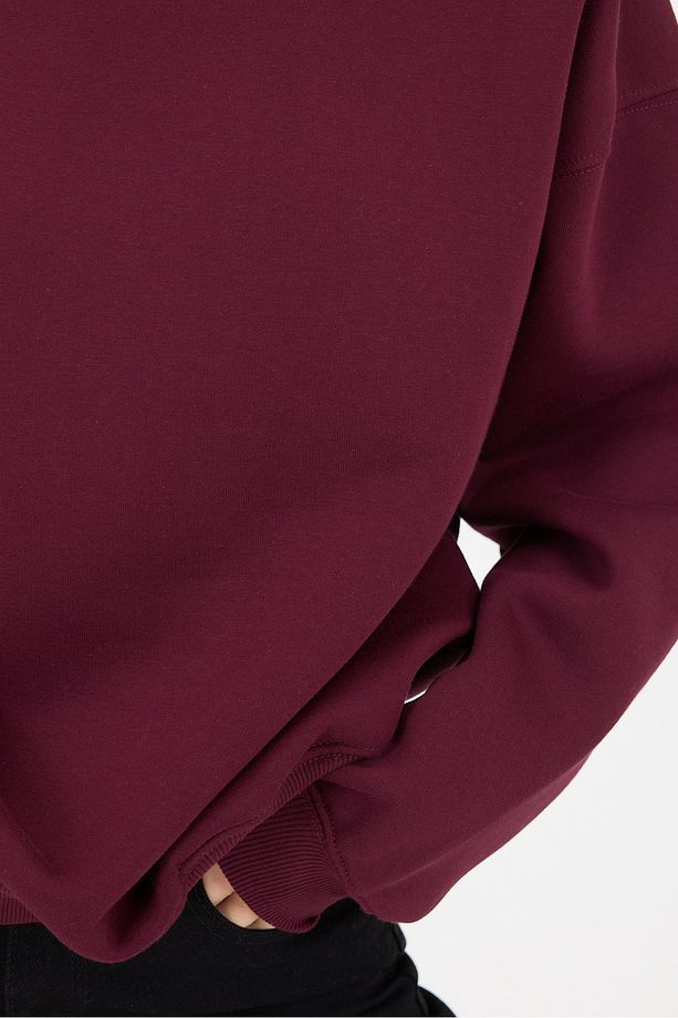 Bisiklet Yaka Şardonlu Basic Sweatshirt S3408-K11 - 3