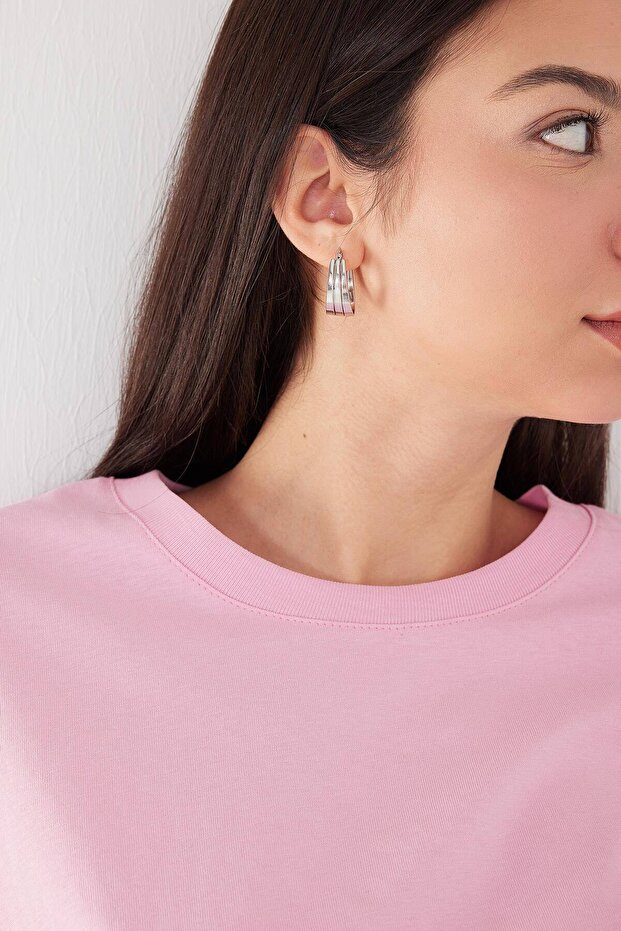 Bisiklet Yaka Basic T-shirt P1002-E8 - 3