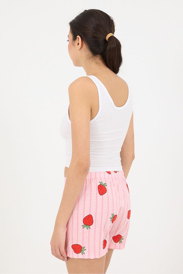 Çilek Baskılı Şortlu Pijama Takımı Ş072-T6 - 4
