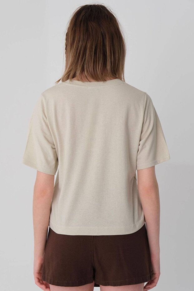 Bisiklet Yaka Basic T-shirt P1002-E8 - 5