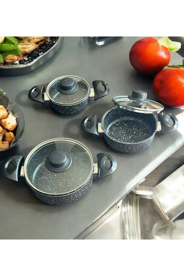 Redlon 3 Lü Mini Granit Güveç Set 12-14-16 Cm - 6