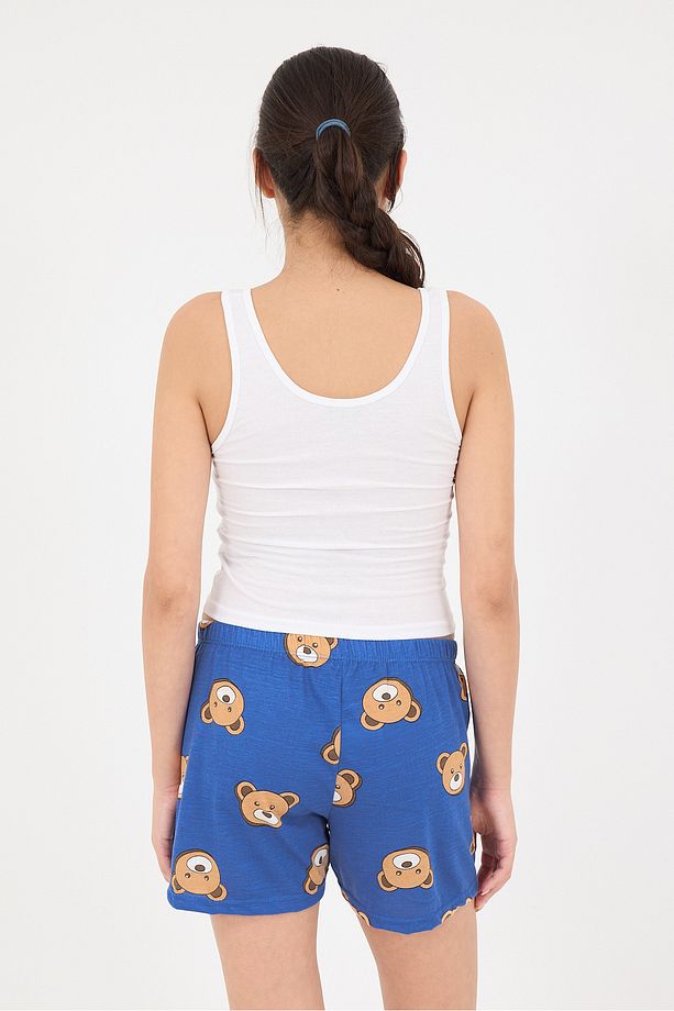 Ayıcık Baskılı Şortlu Pijama Takımı Ş088-T8 - 4