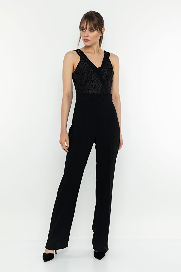 Dantel Detaylı Tulum - 1