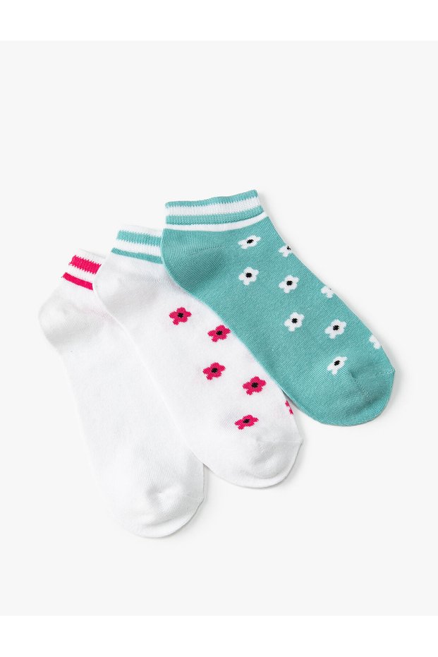 Floral 3-Piece Socks Set Multicolored