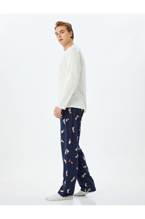 Yılbaşı Temalı Uzun Kollu Örme Pijama Takımı - 2