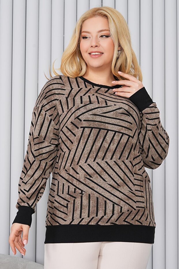 Plus Size Leopard Pattern Soft Sweater - 5
