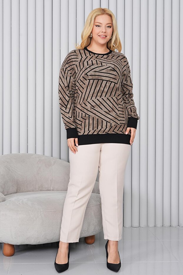 Plus Size Leopard Pattern Soft Sweater - 2