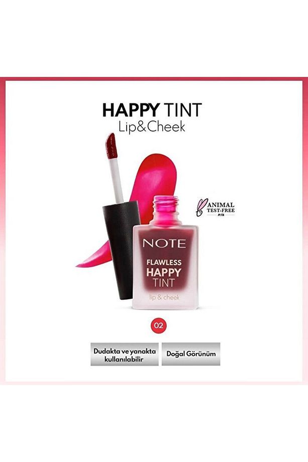 Flawless Happy Tint Lip & Cheek 02 Wild Cherry Likit Allık - 3