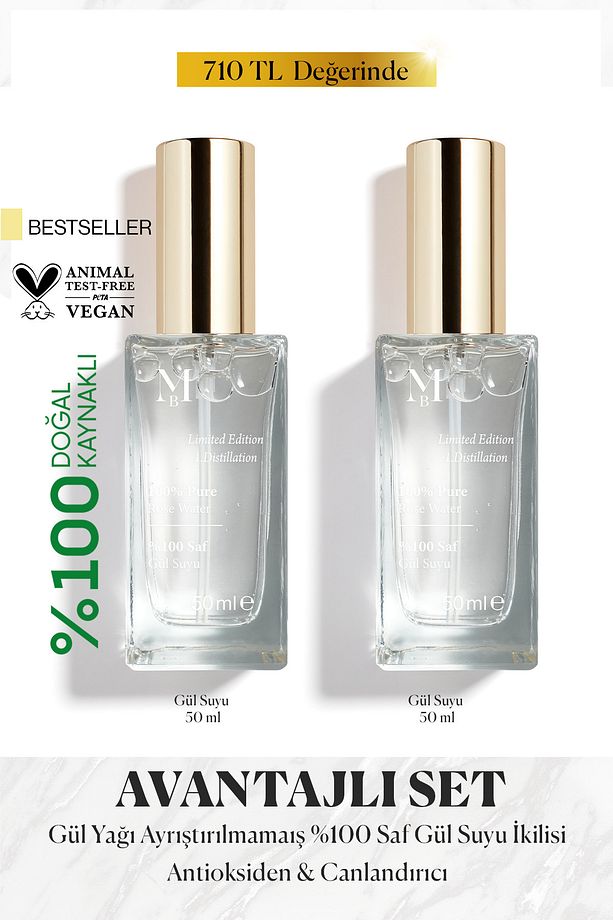Limited Edition Saf Gül Suyu 50 Ml 2'li Set - 1