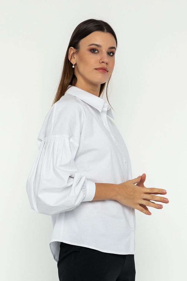 Pileli Balon Kol Gömlek - 2