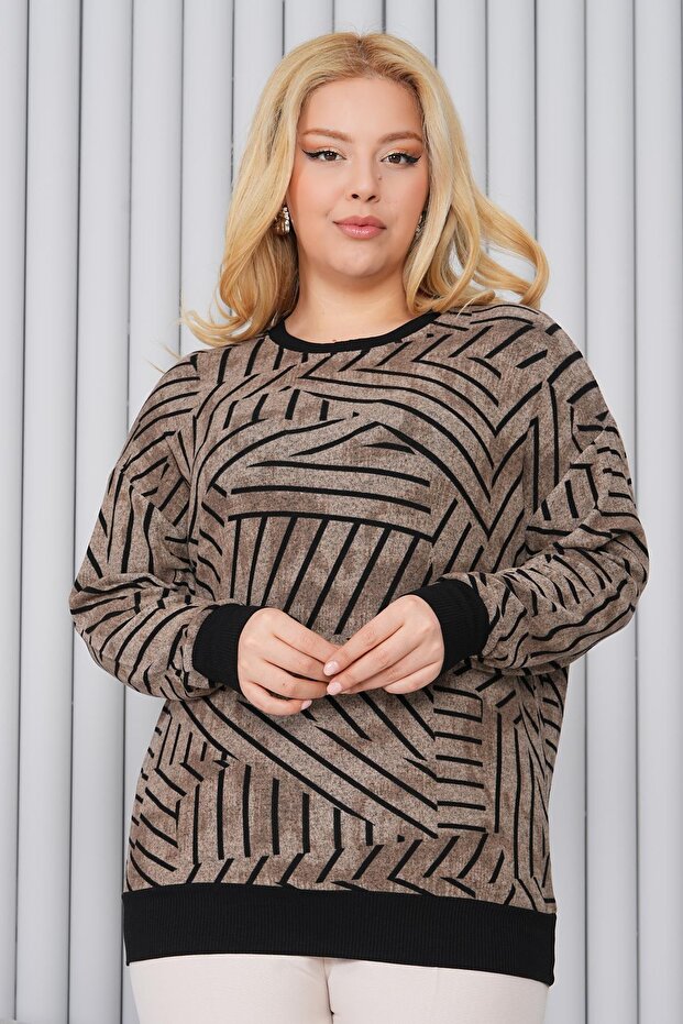 Plus Size Leopard Pattern Soft Sweater - 4
